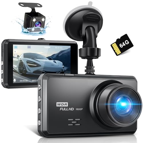 Miden S7 2.5K Dash Cam Front and Rear, Dual Camera for Cars