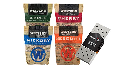 MIJIG Wood Smoking Chips Variety Pack with Smoker Box