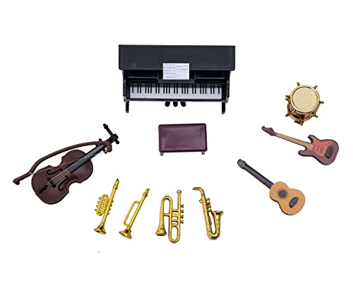 Miniature Musical Instruments Set for Dollhouses