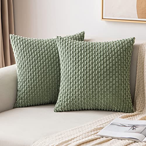MIULEE Soft Corduroy Pillow Covers Set