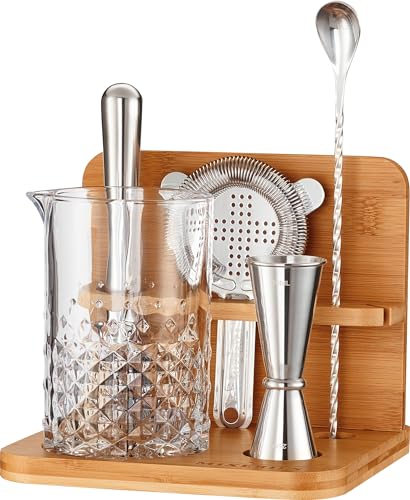 Mixeries Cocktail Mixing Glass Set with Bar Accessories