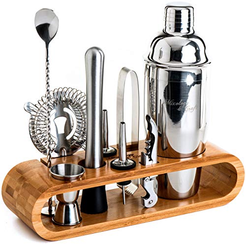 Mixology 10-Piece Bartender Kit with Bamboo Stand