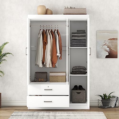 Modern 3-Door Large Armoire Wardrobe Cabinet