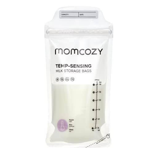 Momcozy 200PCS Breastmilk Storage Bags, Presterilized, Temp-Sensing, 6oz