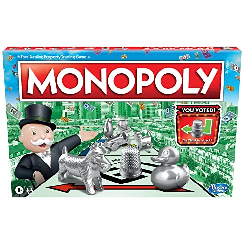 Monopoly: Family Board Game for 2-6 Players, Kids 8+ - Token Vote Edition