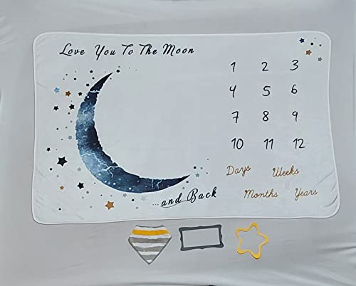Monthly Milestone Moon and Back Baby Blanket