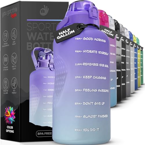 Motivational Water Bottle with Straw & Handle