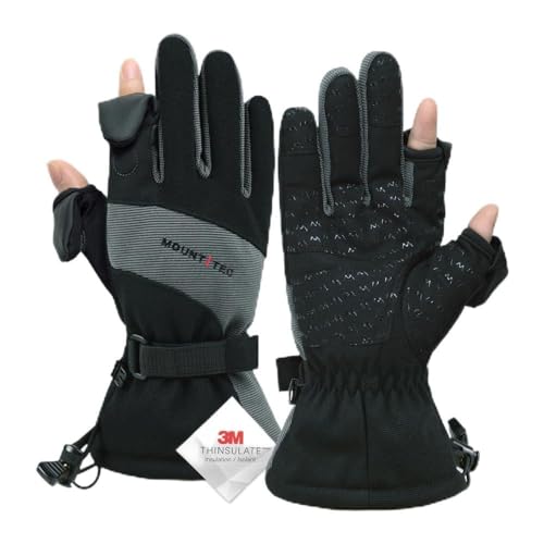 MOUNT TEC Waterproof Photography Gloves (Grey/Black, Large)