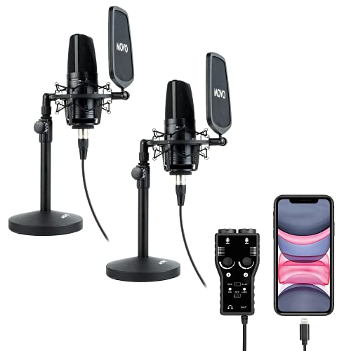Movo 2-Person Podcasting Kit with VSM-5 Condenser Mics and TMC-5 Studio Stands