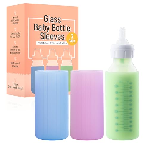 [Multi-Color 3 Pack] Silicone Bottle Sleeve for Dr Brown Bottles