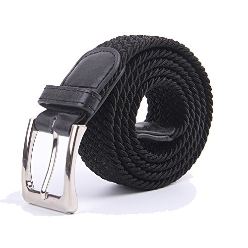 Multicolored Stretch Braided Belt in Black by Gelante