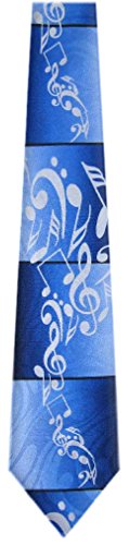 Musical Notes Necktie - Blue