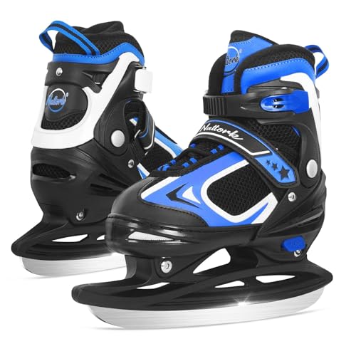 Nattork Kids Ice Skates with Adjustable Sizes and Reinforced Support
