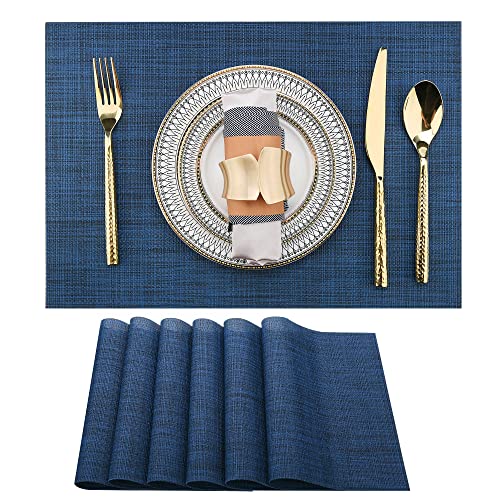 Navy Blue Placemats Set of 6