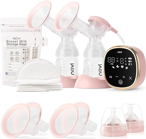 NCVI Portable Double Electric Breast Pump - Anti-Backflow, 4 Modes, LED Display