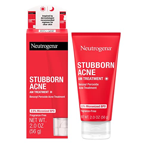 Neutrogena Stubborn Acne AM Face Treatment, 2.5% Benzoyl Peroxide, Oil-Free, 2oz
