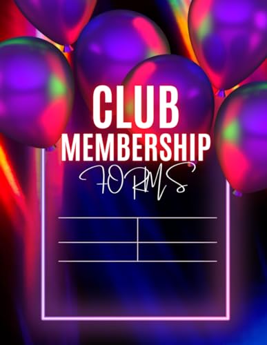 New Club Membership Form Book