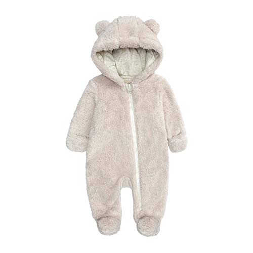 Newborn Fleece Jumpsuit Bear Hooded Outfit