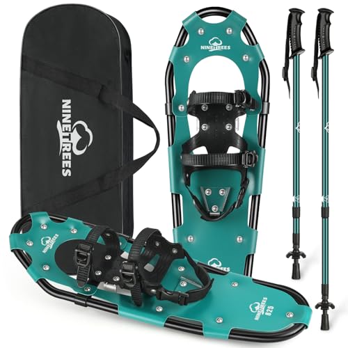 NineTrees Aluminum Snowshoes with Poles and Bag