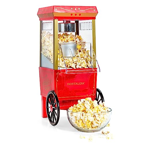 Nostalgia 12 Cup Hot Air Popcorn Maker, Vintage Movie Theater Style