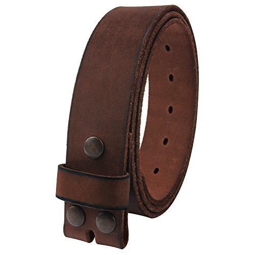 NPET Vintage Distressed Leather Belt 1 1/2" Wide Coffee 32"-34"
