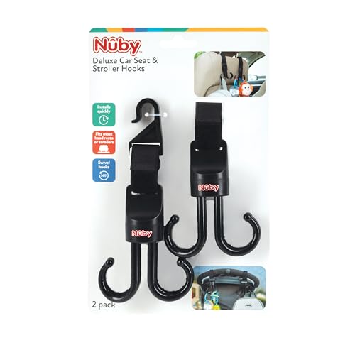 Nuby 2-in-1 Stroller & Car Seat Hooks - 8 Hooks Total