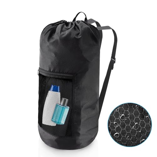 Olosar Extra Large Travel Laundry Bag with Mesh Pocket - Black