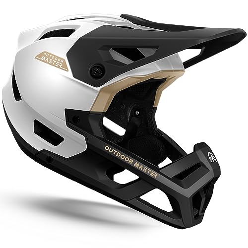 OM Full Face Mountain Bike Helmet - Pearl White, L