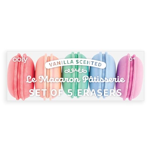 OOLY Vanilla-Scented Erasers - Set of 5 Macaron Erasers