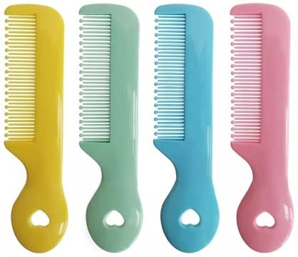 Pack Of 4 Round Tip Bristles Baby Comb For Sensitive Scalp Skin, 1.0 Count