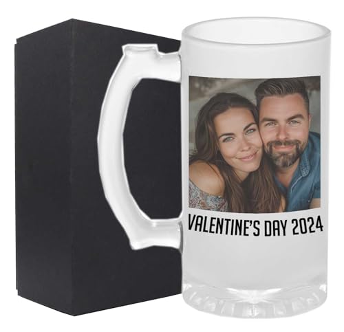 Personalized Beer Mug with Photo and Text