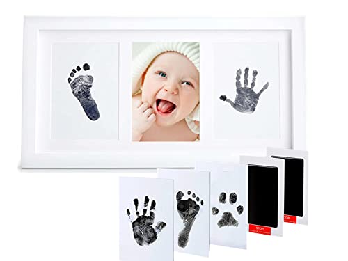 PewinGo Baby Hand & Footprint Kit with Inkless Clean-Touch Pads and Frame
