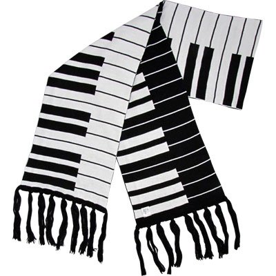 Piano Keyboard Design Knit Scarf