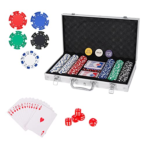 PLAYWUS 300-Piece Poker Chip Set with Aluminum Case