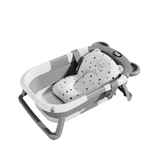 Portable Baby Bathtub with Soft Cushion & Thermometer