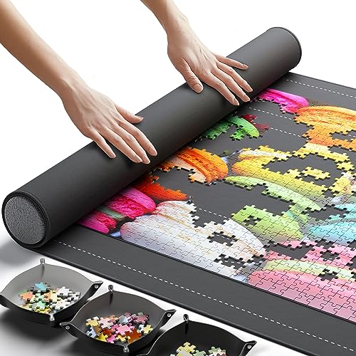 Portable Puzzle Mat with Sorting Trays