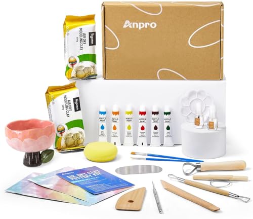 Pottery Starter Kit with Clay, Paint, and Tools