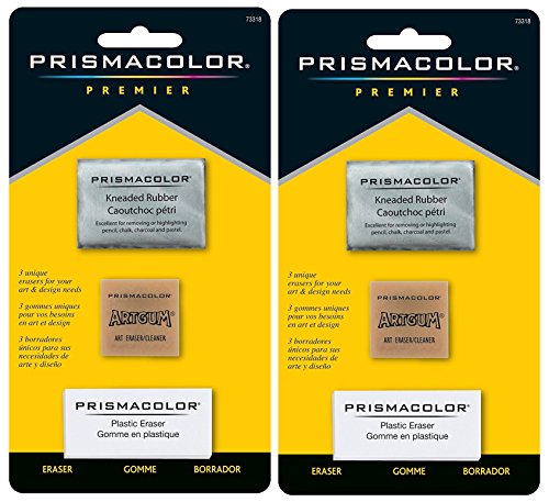 Prismacolor Premier Eraser Set - Kneaded, ArtGum, Plastic, Set of 3