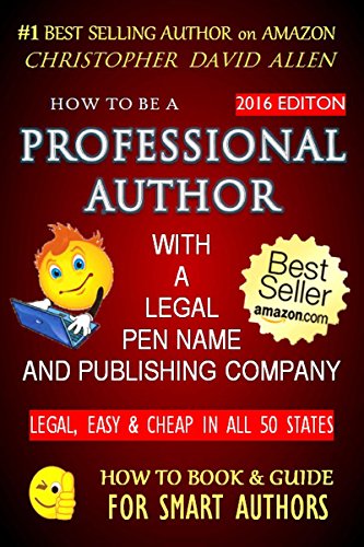 Professional Author with Legal Pen Name & Publishing Company