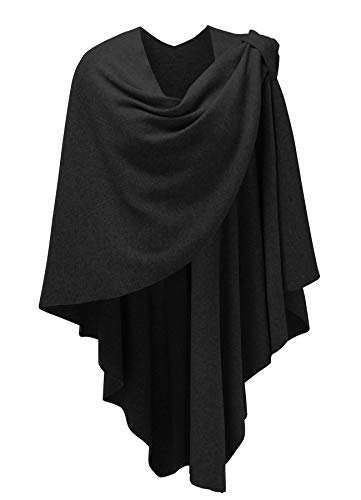 PULI Women's Cross Front Knit Poncho Cape for Fall/Winter