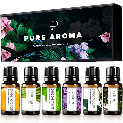 Pure Aroma Essential Oils Gift Set - Top 6 Aromatherapy Oils
