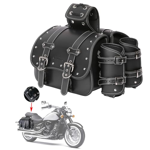 QJBOMTO High-Density Leather Motorcycle Saddlebags