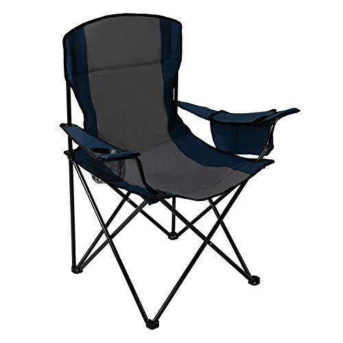 Quad Camp Chair with Cooler and Carry Bag - Navy/Gray