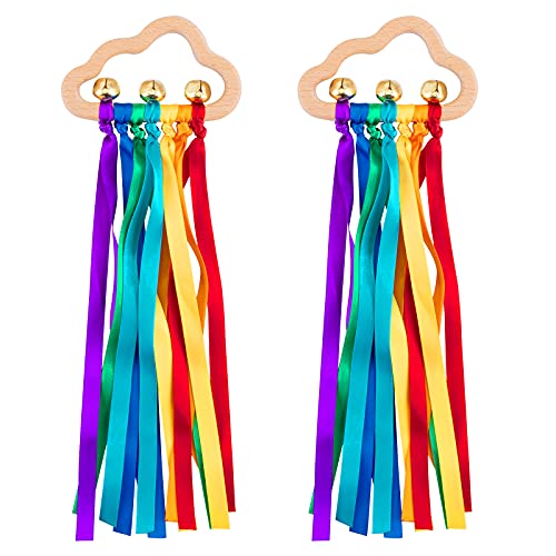 Rainbow Ribbon Rattle Wooden Toy