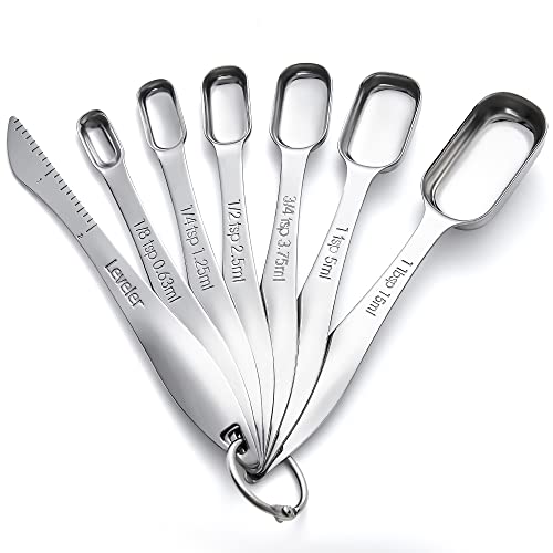 Rainspire Stainless Steel Measuring Spoons and Cups Set with Leveler