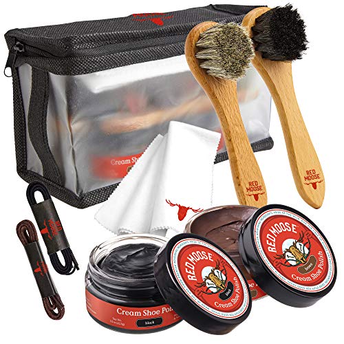 Red Moose Shoe/Boot Cleaning Kit - 8pc Black/Brown Set