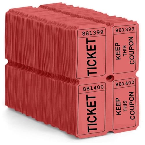 Red Raffle Tickets Double Roll