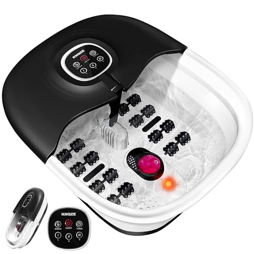 Relaxing Foot Spa with Heat, Bubbles, and Massage Rollers by KNQZE