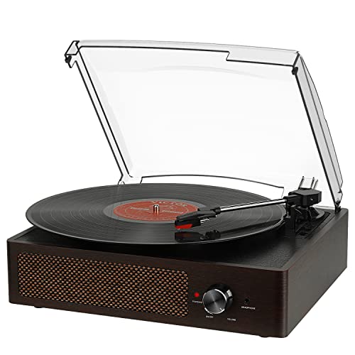 Retro Vinyl Record Player Turntable with Bluetooth & Stereo Speakers