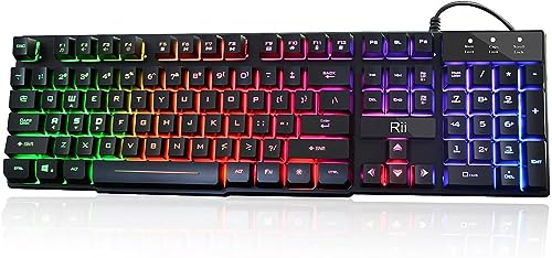 Rii RK100+ Rainbow LED Gaming Keyboard